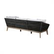 Armen Living Athos 3-Seater Modern Wood Outdoor Sofa in Natural/Gray