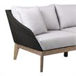 Armen Living Athos 3-Seater Modern Wood Outdoor Sofa in Natural/Gray
