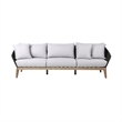 Armen Living Athos 3-Seater Modern Wood Outdoor Sofa in Natural/Gray