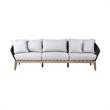 Armen Living Athos 3-Seater Modern Wood Outdoor Sofa in Natural/Gray