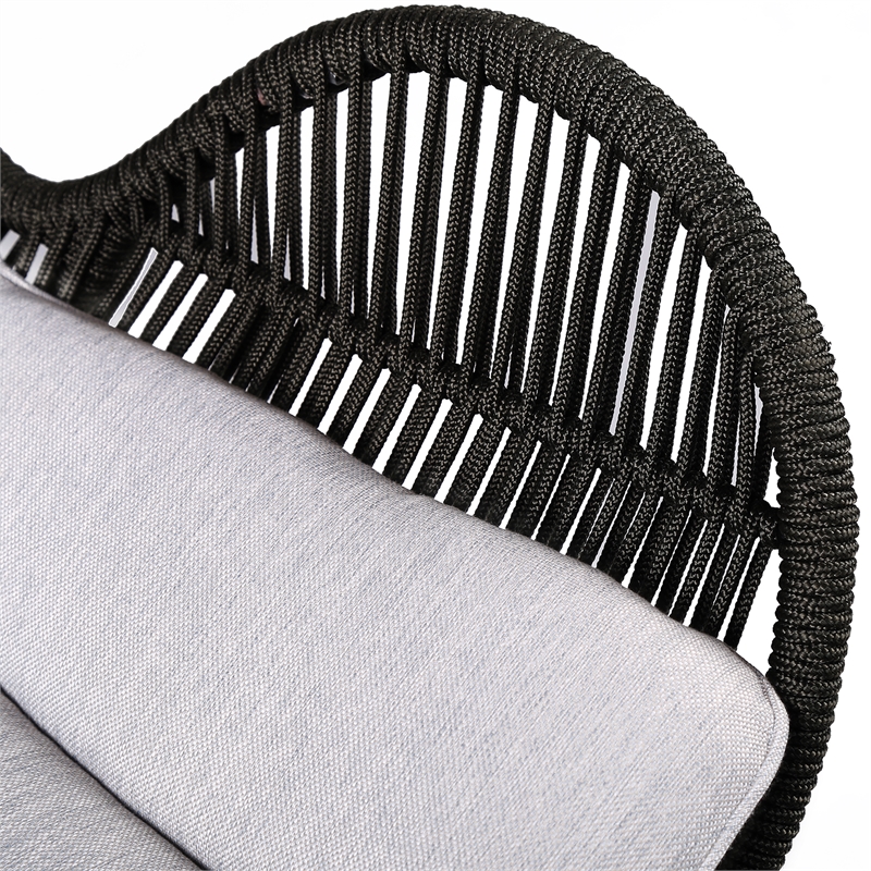 Armen Living King Wood & Fabric Outdoor Lounge Chair in Natural/Gray