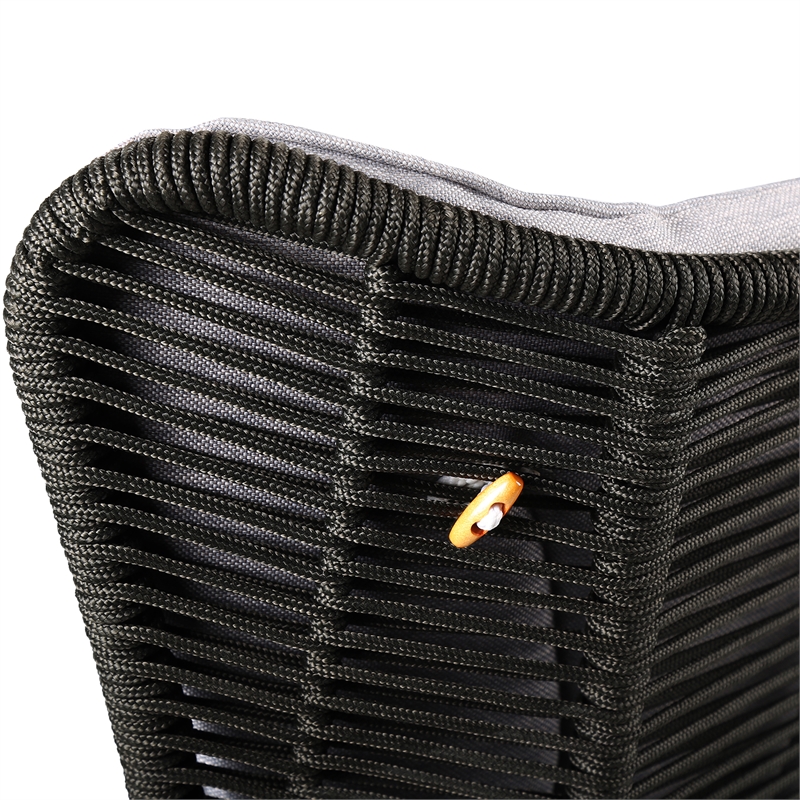 Armen Living King Wood & Fabric Outdoor Lounge Chair in Natural/Gray