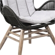 Armen Living King Wood & Fabric Outdoor Lounge Chair in Natural/Gray