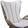 Armen Living King Wood & Fabric Outdoor Lounge Chair in Dark Wood/Gray