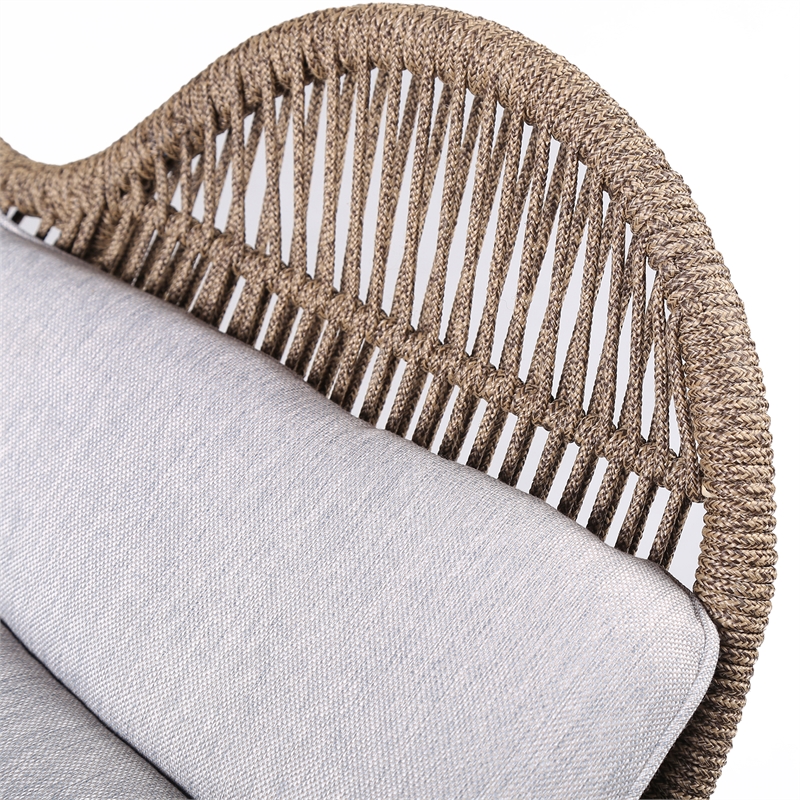 Armen Living King Wood & Fabric Outdoor Lounge Chair in Dark Wood/Gray