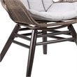 Armen Living King Wood & Fabric Outdoor Lounge Chair in Dark Wood/Gray
