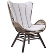 Armen Living King Wood & Fabric Outdoor Lounge Chair in Dark Wood/Gray