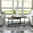 Armen Living Rina 2-Piece Metal/Concrete Nesting Coffee Table Set in Gray/Black