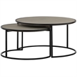 Armen Living Rina 2-Piece Metal/Concrete Nesting Coffee Table Set in Gray/Black
