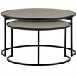 Armen Living Rina 2-Piece Metal/Concrete Nesting Coffee Table Set in Gray/Black