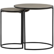 Armen Living Rina 2-Piece Metal & Concrete Nesting End Table Set in Gray/Black