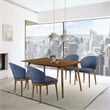 Armen Living Westmont and Juno 5-Piece Modern Wood Dining Set in Blue/Brown