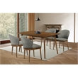 Armen Living Westmont and Juno 5-Piece Modern Wood Dining Set in Orange/Brown