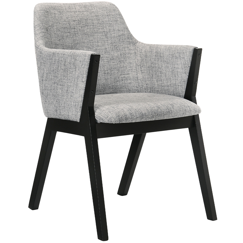 Armen Living Westmont and Renzo 5-Piece Fabric Dining Set in Gray/Black