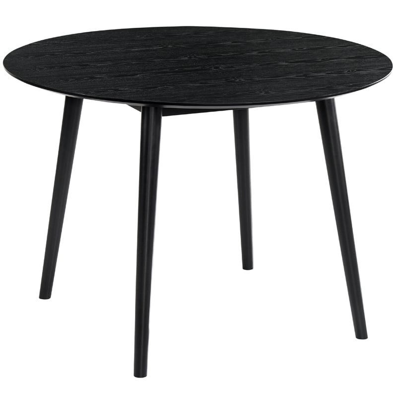 Armen Living Arcadia Round Contemporary Wood Dining Table in Black