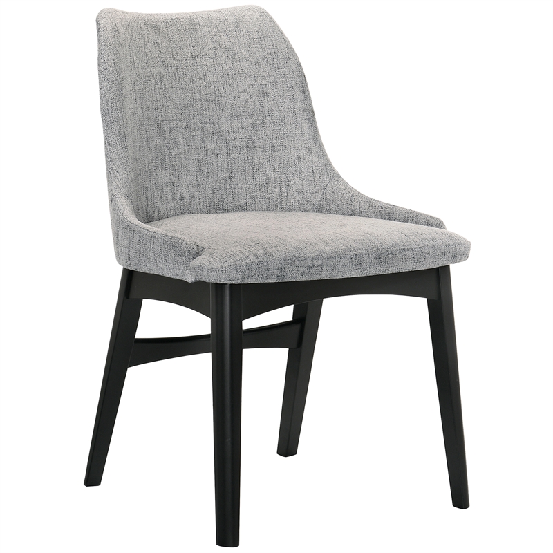 Armen Living Arcadia and Azalea 5-Piece Round Wood Dining Set in Black/Gray