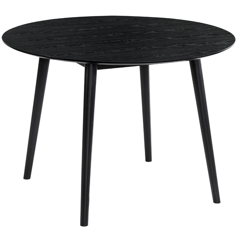 Armen Living Arcadia and Azalea 5-Piece Round Wood Dining Set in Black/Gray