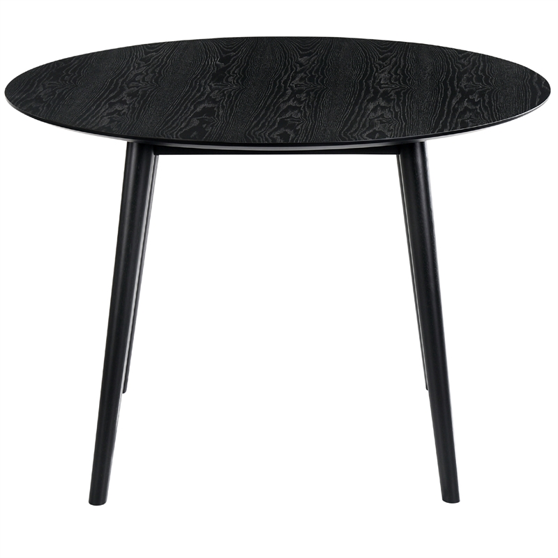 Armen Living Arcadia and Azalea 5-Piece Round Wood Dining Set in Black/Gray