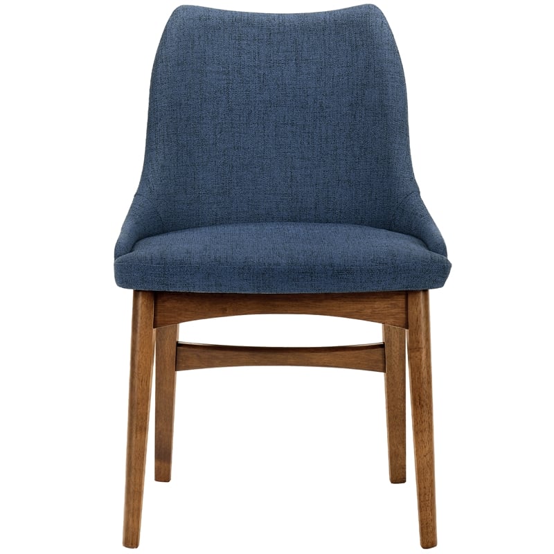 Armen Living Arcadia and Azalea 5-Piece Round Wood Dining Set in Blue/Brown