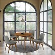 Armen Living Arcadia and Azalea 5-Piece Round Wood Dining Set in Charcoal/Brown