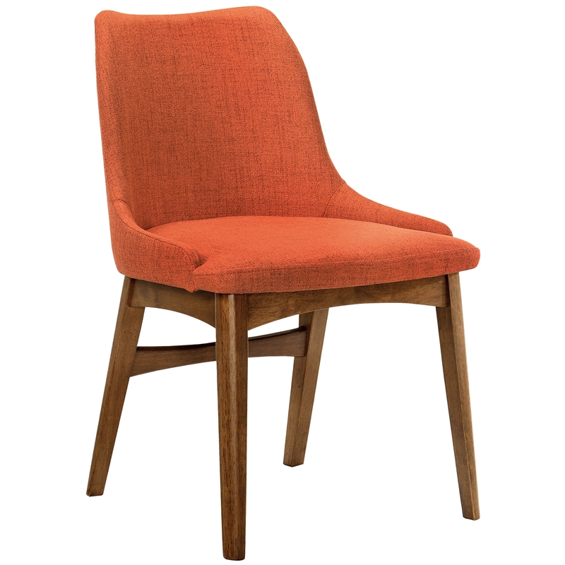 Armen Living Arcadia and Azalea 5-Piece Round Wood Dining Set in Orange/Brown