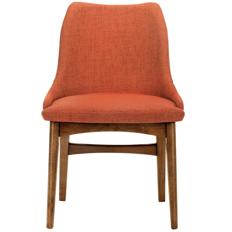 Armen Living Arcadia and Azalea 5-Piece Round Wood Dining Set in Orange/Brown