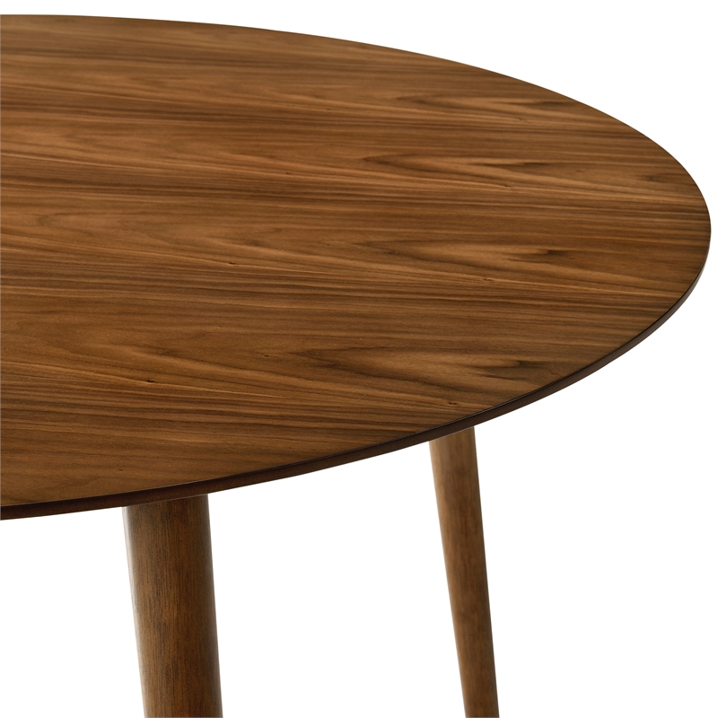 Armen Living Arcadia and Azalea 5-Piece Round Wood Dining Set in Orange/Brown