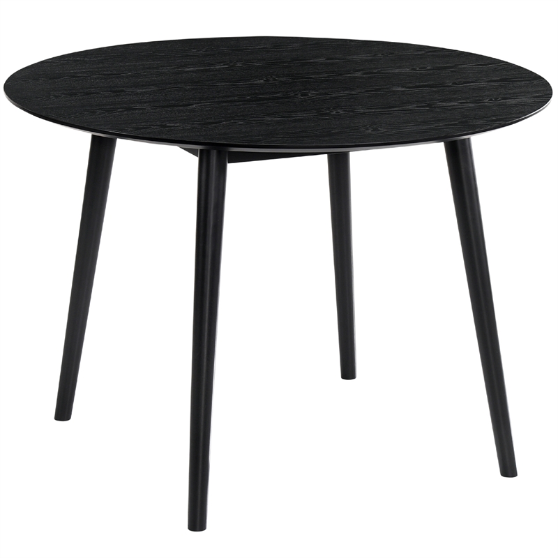 Armen Living Arcadia and Juno Round Wood 5-Piece Dining Set in Charcoal/Black