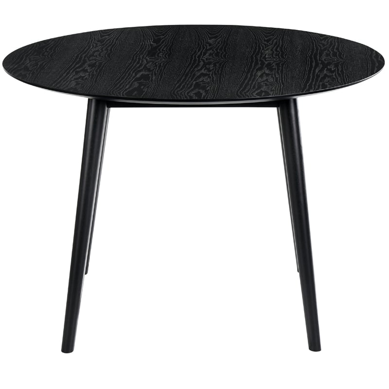 Armen Living Arcadia and Juno Round Wood 5-Piece Dining Set in Charcoal/Black