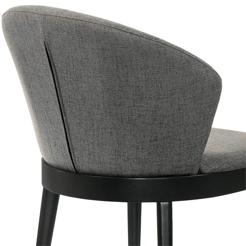 Armen Living Arcadia and Juno Round Wood 5-Piece Dining Set in Charcoal/Black