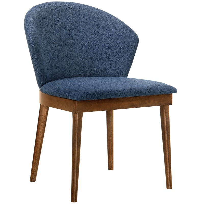 Armen Living Arcadia and Juno Round Wood 5-Piece Dining Set in Blue/Brown