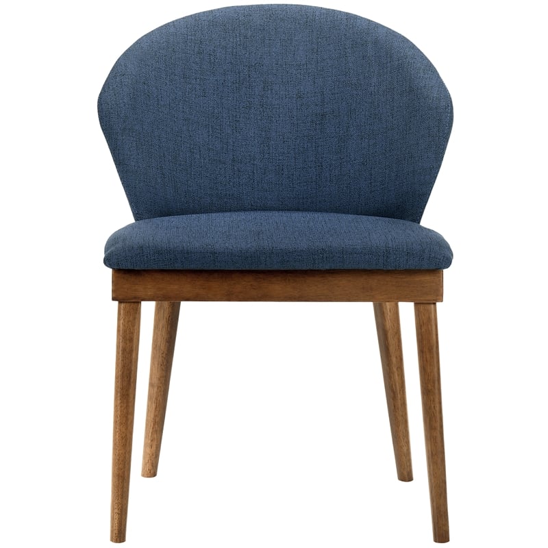 Armen Living Arcadia and Juno Round Wood 5-Piece Dining Set in Blue/Brown