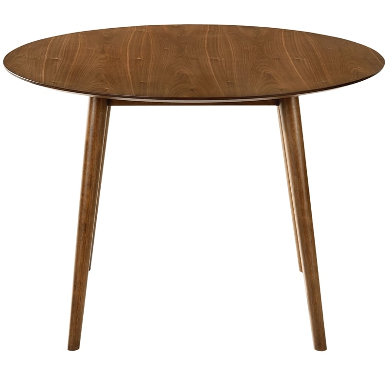 Armen Living Arcadia and Juno Round Wood 5-Piece Dining Set in Blue/Brown