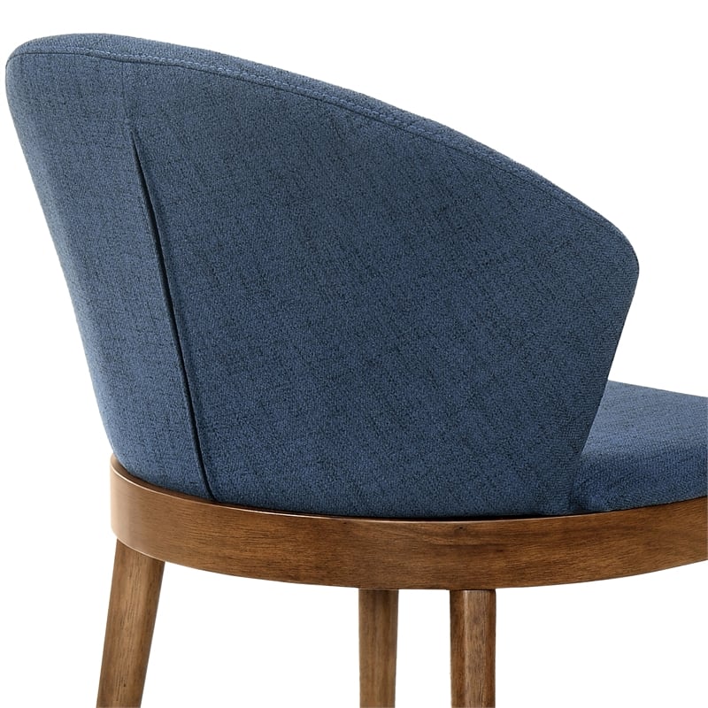 Armen Living Arcadia and Juno Round Wood 5-Piece Dining Set in Blue/Brown