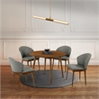 Armen Living Arcadia and Juno Round Wood 5-Piece Dining Set in Charcoal/Brown