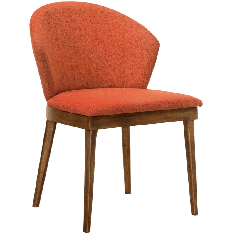 Armen Living Arcadia and Juno Round Wood 5-Piece Dining Set in Orange/Brown