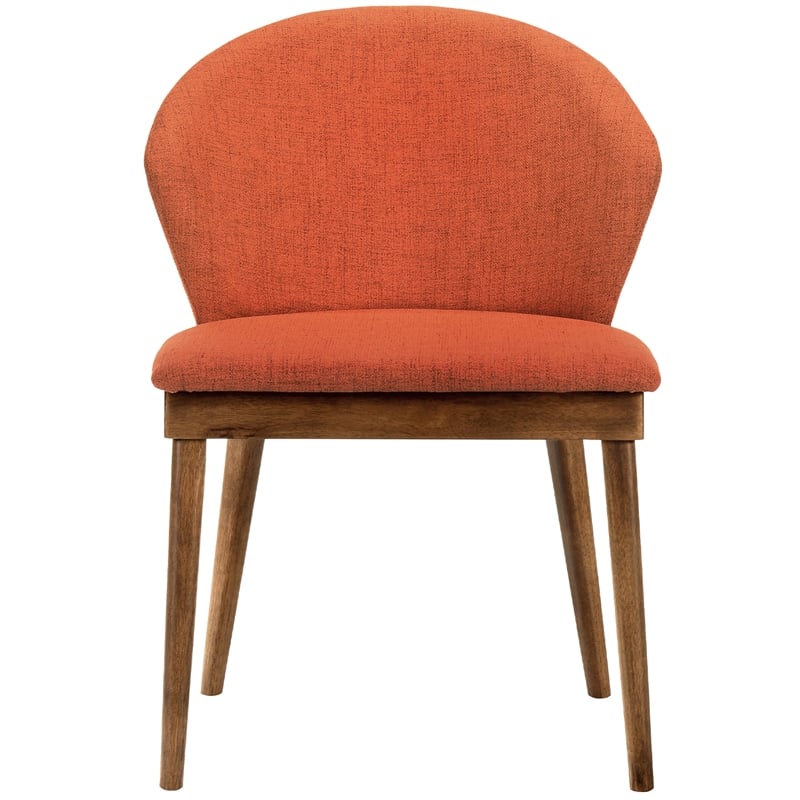 Armen Living Arcadia and Juno Round Wood 5-Piece Dining Set in Orange/Brown