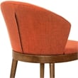 Armen Living Arcadia and Juno Round Wood 5-Piece Dining Set in Orange/Brown
