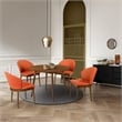 Armen Living Arcadia and Juno Round Wood 5-Piece Dining Set in Orange/Brown