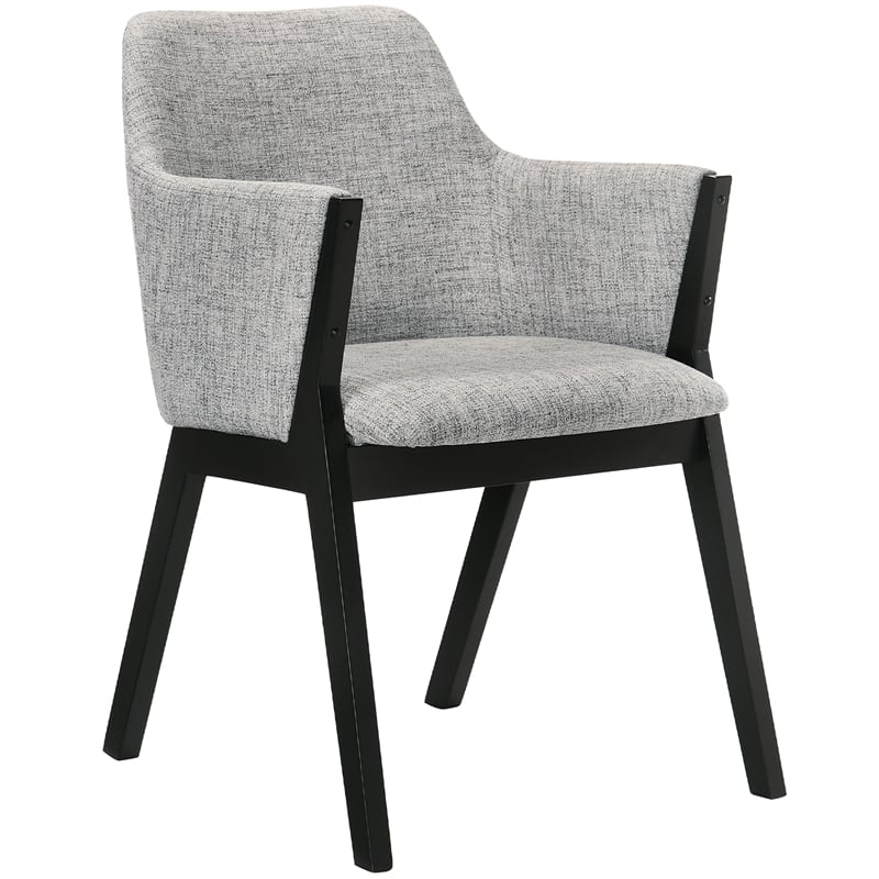 Armen Living Arcadia and Renzo Round 5-Piece Wood Dining Set in Gray/Black