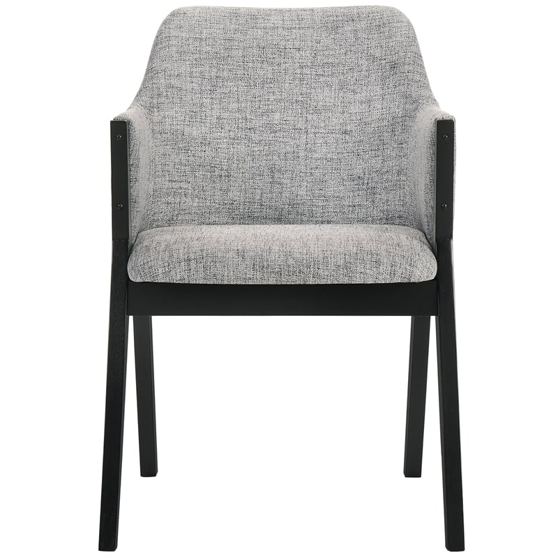 Armen Living Arcadia and Renzo Round 5-Piece Wood Dining Set in Gray/Black