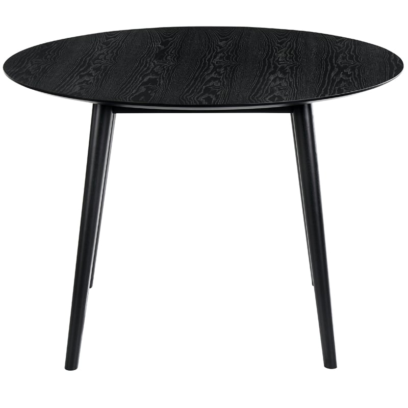 Armen Living Arcadia and Renzo Round 5-Piece Wood Dining Set in Gray/Black