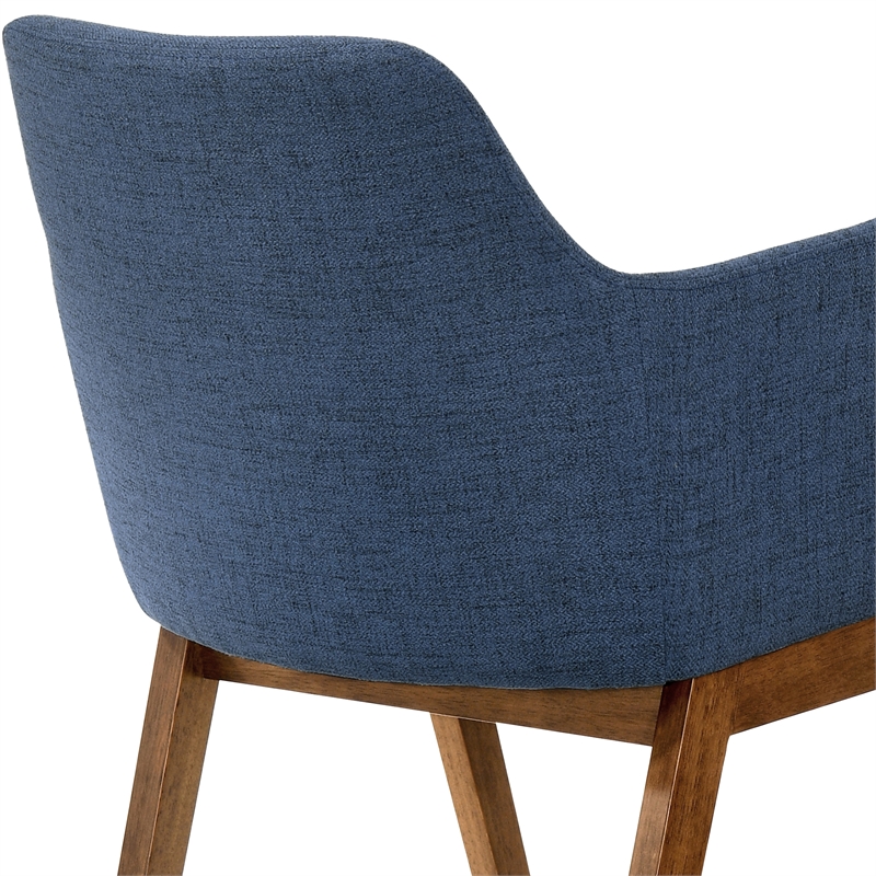 Armen Living Arcadia and Renzo Round 5-Piece Wood Dining Set in Blue/Brown