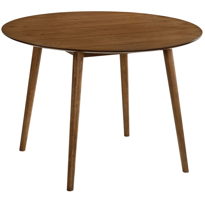 Armen Living Arcadia and Renzo Round 5-Piece Wood Dining Set in Charcoal/Brown