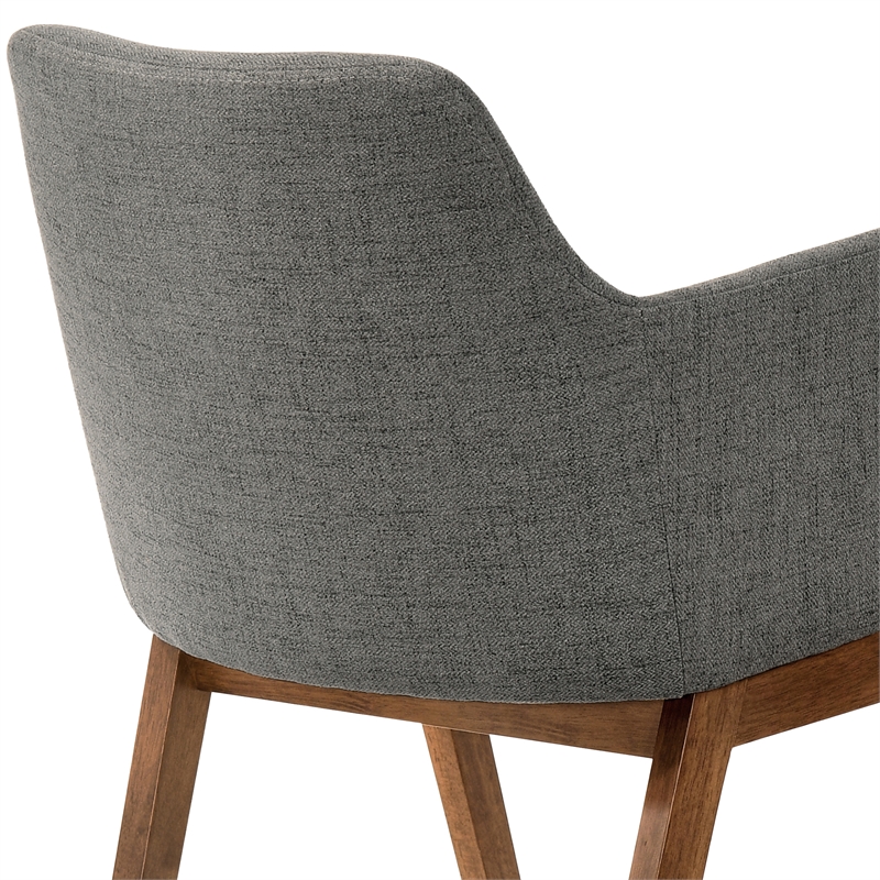 Armen Living Arcadia and Renzo Round 5-Piece Wood Dining Set in Charcoal/Brown