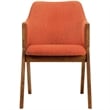 Armen Living Arcadia and Renzo Round 5-Piece Wood Dining Set in Orange/Brown