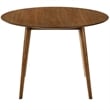 Armen Living Arcadia and Renzo Round 5-Piece Wood Dining Set in Orange/Brown