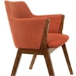 Armen Living Arcadia and Renzo Round 5-Piece Wood Dining Set in Orange/Brown