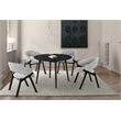 Armen Living Arcadia and Talulah Round Wood 5-Piece Dining Set in Gray/Black