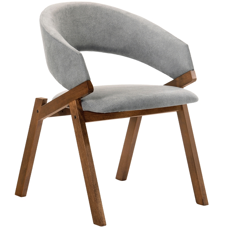 Armen Living Arcadia and Talulah Round Wood 5-Piece Dining Set in Gray/Brown